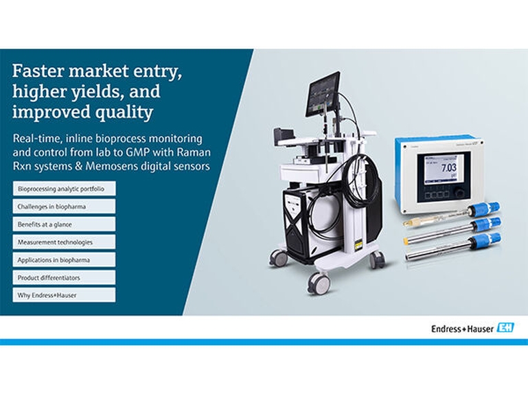 Miniaturka eBooka przedstawiająca portfolio Endress+Hauser do pomiarów inline w bioprocesach branży Life Science